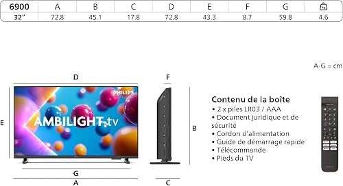 Philips 32PFS6900 HD LED Smart TV, 32 Inch Display with Pixel Plus, Titan OS Platform and Dolby Digital Sound, Works with Alexa and Google Voice Assistant - 3