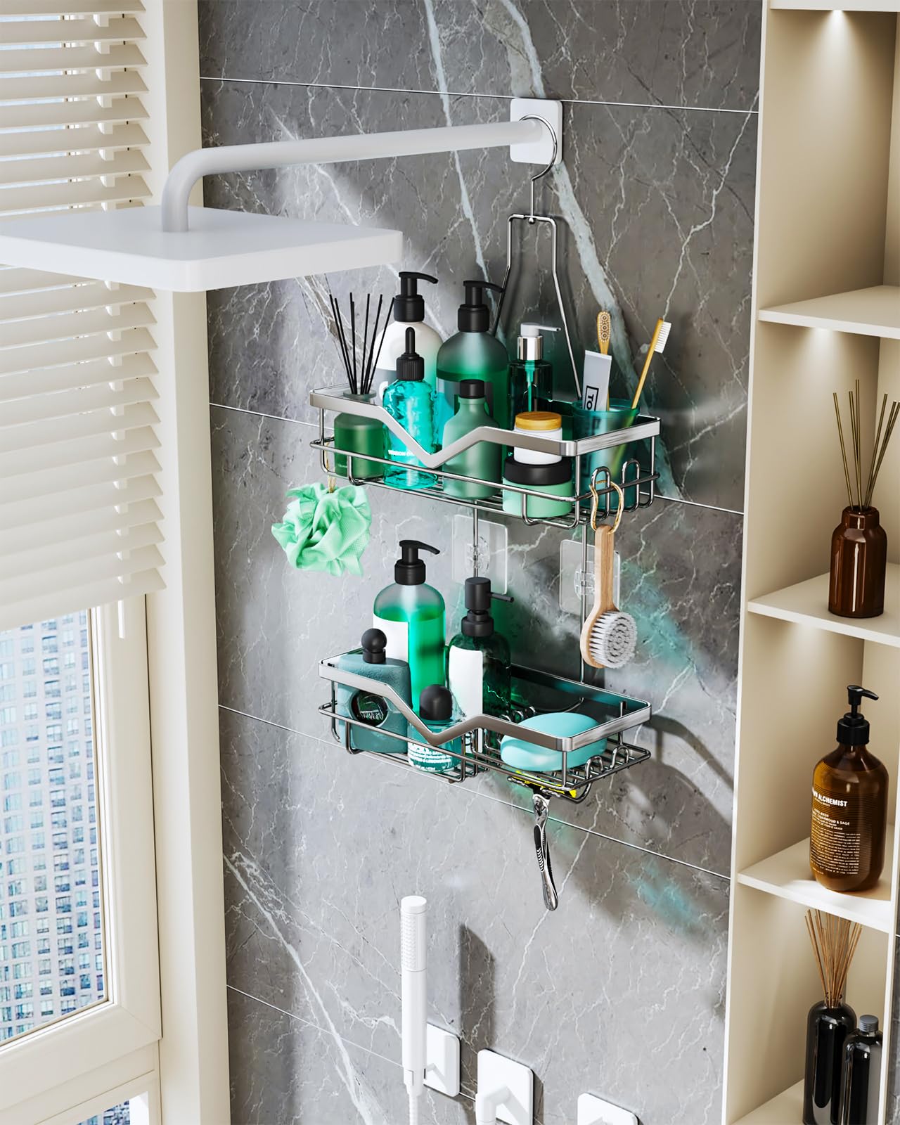 SWTYMIKI Douchecaddy hangende organizer - over de deur douche Caddy met
