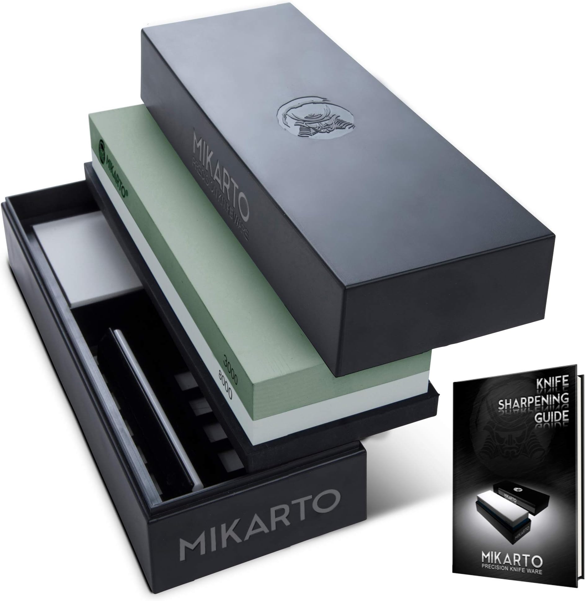 Professional Knife Sharpening Stones | Dual Grit Whetstone 3000/8000 | Premium Whetstone Sharpening Blade Kit | Wet Stone Knife Sharpener Set | Two Sided Polishing Stone for Kitchen & Chef Knives