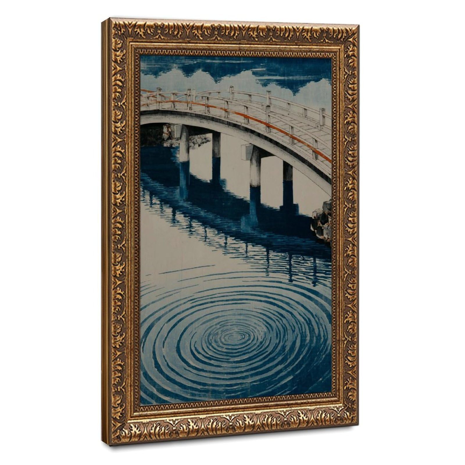 Bareronor Japanese Bridge P Canvas Poster Bedroom Decor Landscape Office Room Decor Gift 8" L X 12" W