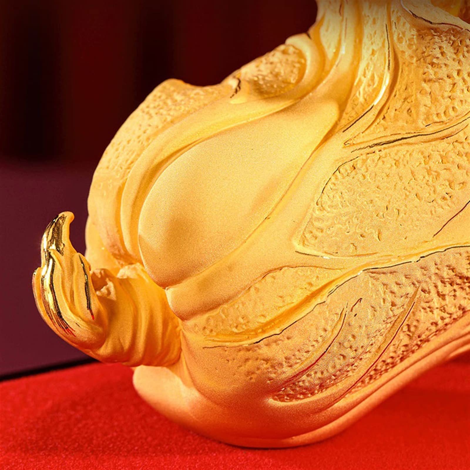 Estatua de Buda Zhaocai Repollo Decoración Artesanía Oficina Familiar Lucky Fengshui Estatua con Base Colección Regalo Decorativa de Buda Meditando