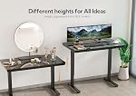 Glass Standing Desk with Drawers, 40 Inch Adjustable Stand Up Desk, Quick Install Home Office Computer Desk with USB Ports, Black