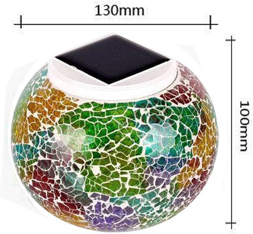 Mosaic Glass Solar Table Light,WONFAST Waterproof Color Changing Mood Night Lights Solar Outdoor Desk Lamp for Bedroom Party Garden Patio Yard Decoration Lighting (Tricolor Plating)