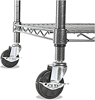 Vista 4 de Alera Estantería de alambre completa con rueda, 48 x 18 x 72 pulgadas, negro antracita