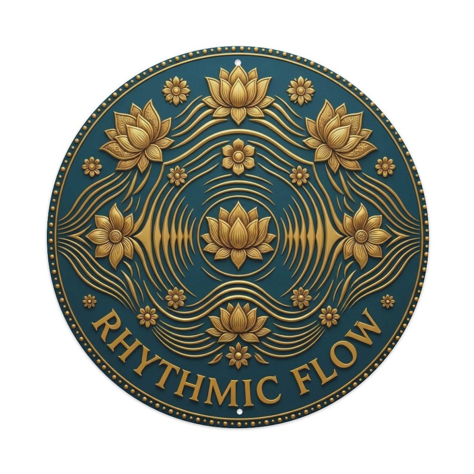 Vintage Rhythmic Flow Flower Zen Yoga Metal Tin Sign