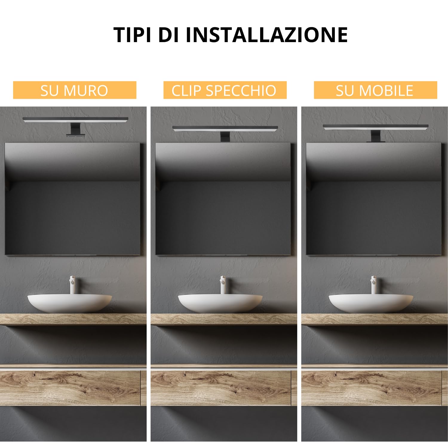 Lampada Specchio Bagno Led Lampada LED Per Specchio Bagno, 30cm, Luce Bianca Neutra 4000K, Impermeabile IP44 - Illuminazione Perfetta Per Trucco E Armadi LED 4000K - Foto 8