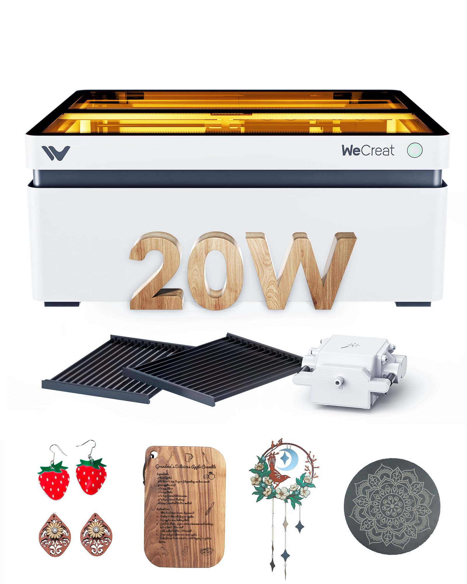 WECREAT Vision 20W Laser Engraver, with Smart HD Camera & Auto-Lifting, Desktop Diode Laser Engraver and Cutter Machine for Beginners Wood Acrylic Metal Leather DIY Gift Making