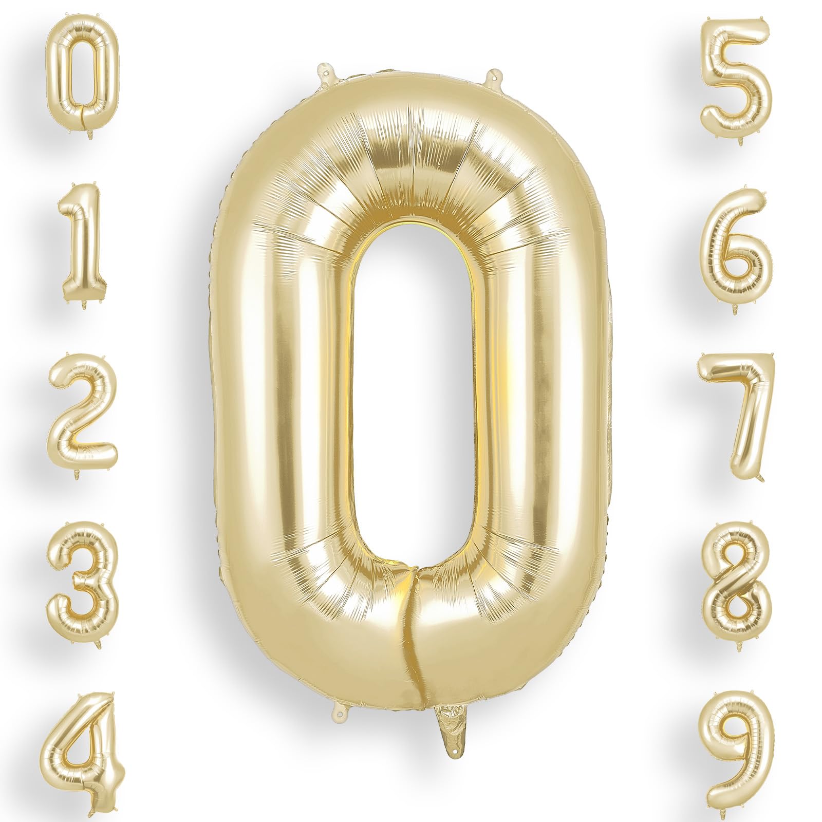 AOOSU Geburtstag Zahlen Luftballon 0 Gold, 40 Zoll Geburtstagsdeko Ballon 0, Riesige Folienballon Gold Helium Ballons für Männer Frauen Geburtstagsparty Deko, Jubiläum Deko