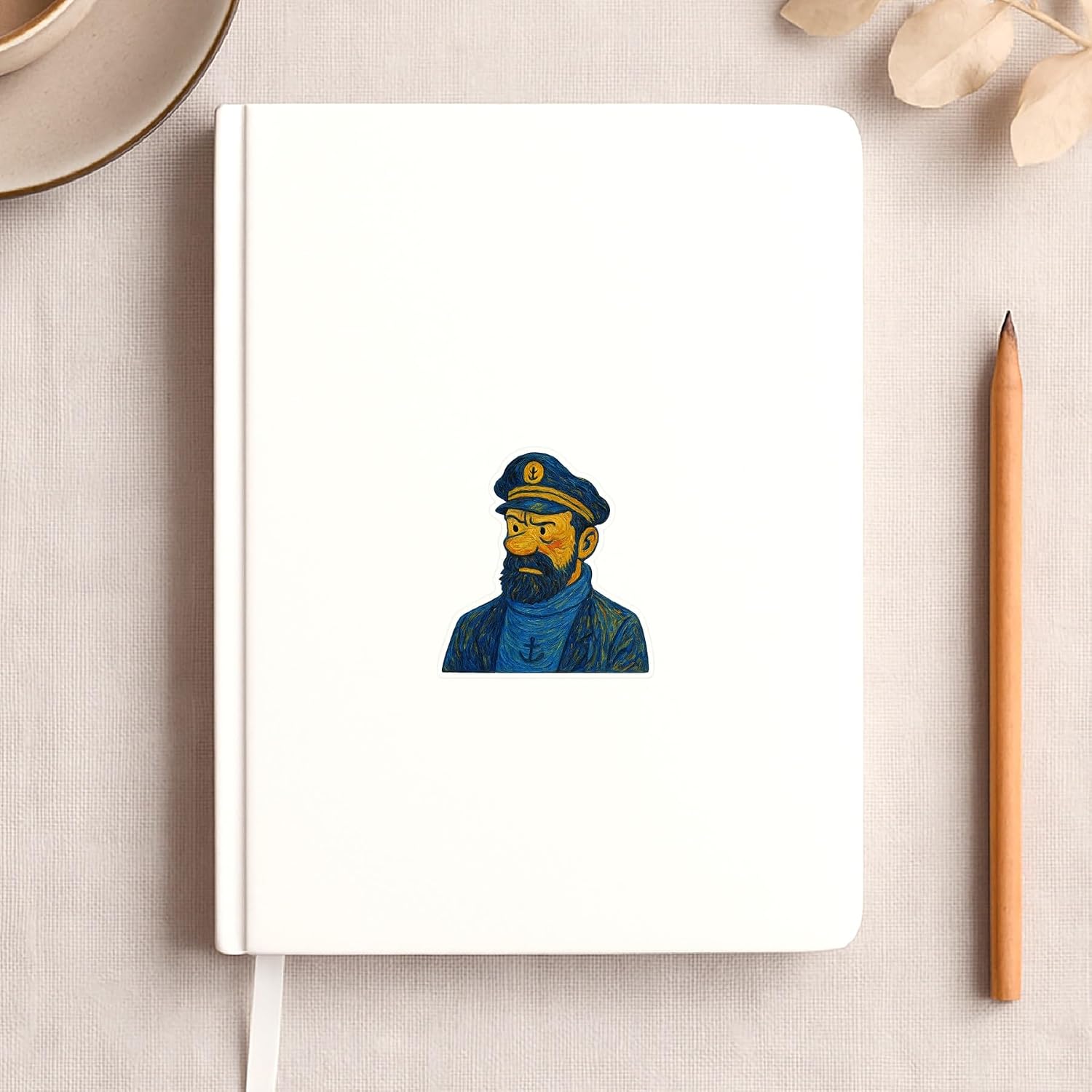 (3 Pack) Captain Haddock Post-Impressionist Gogh Style Sticker (3" x 3.25")