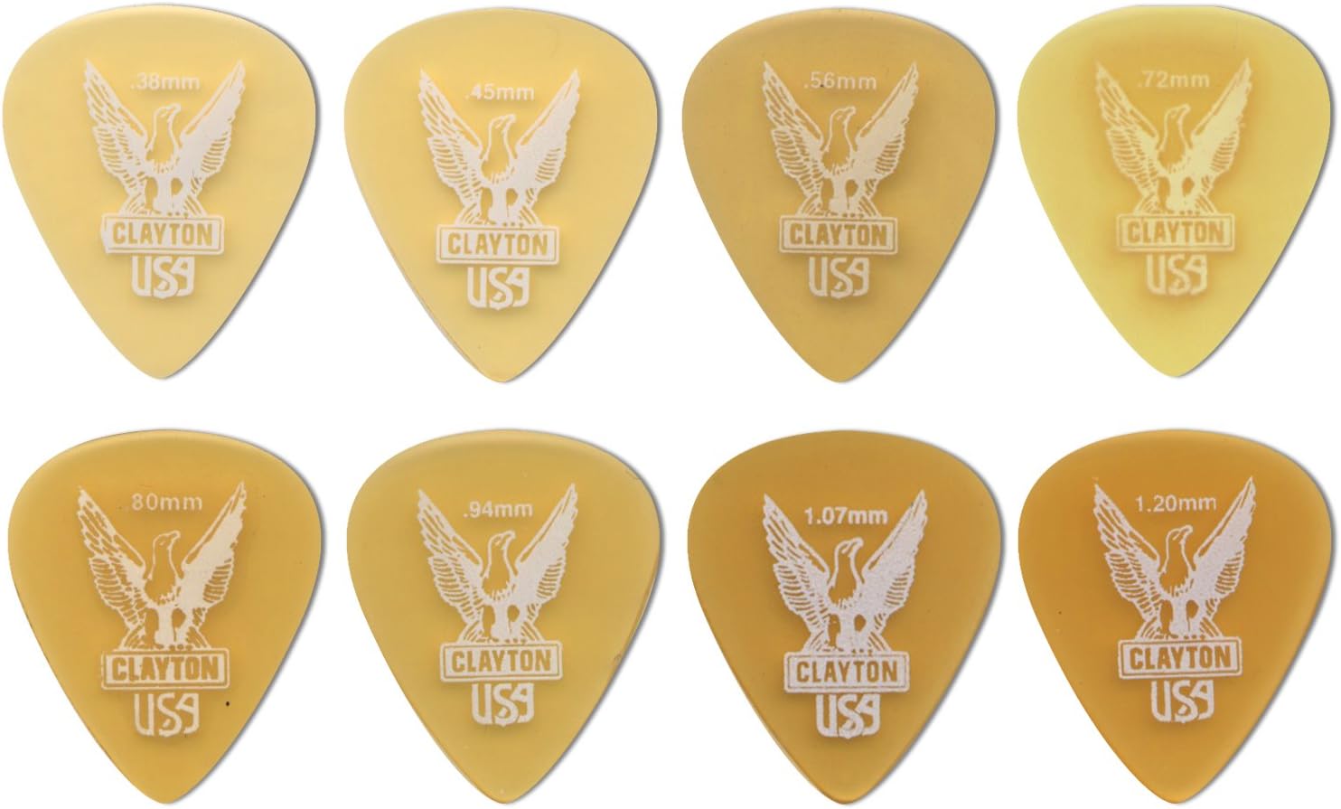 Clayton Ultem Guitar Picks (Select From Gauge .38mm - 1.20mm)
