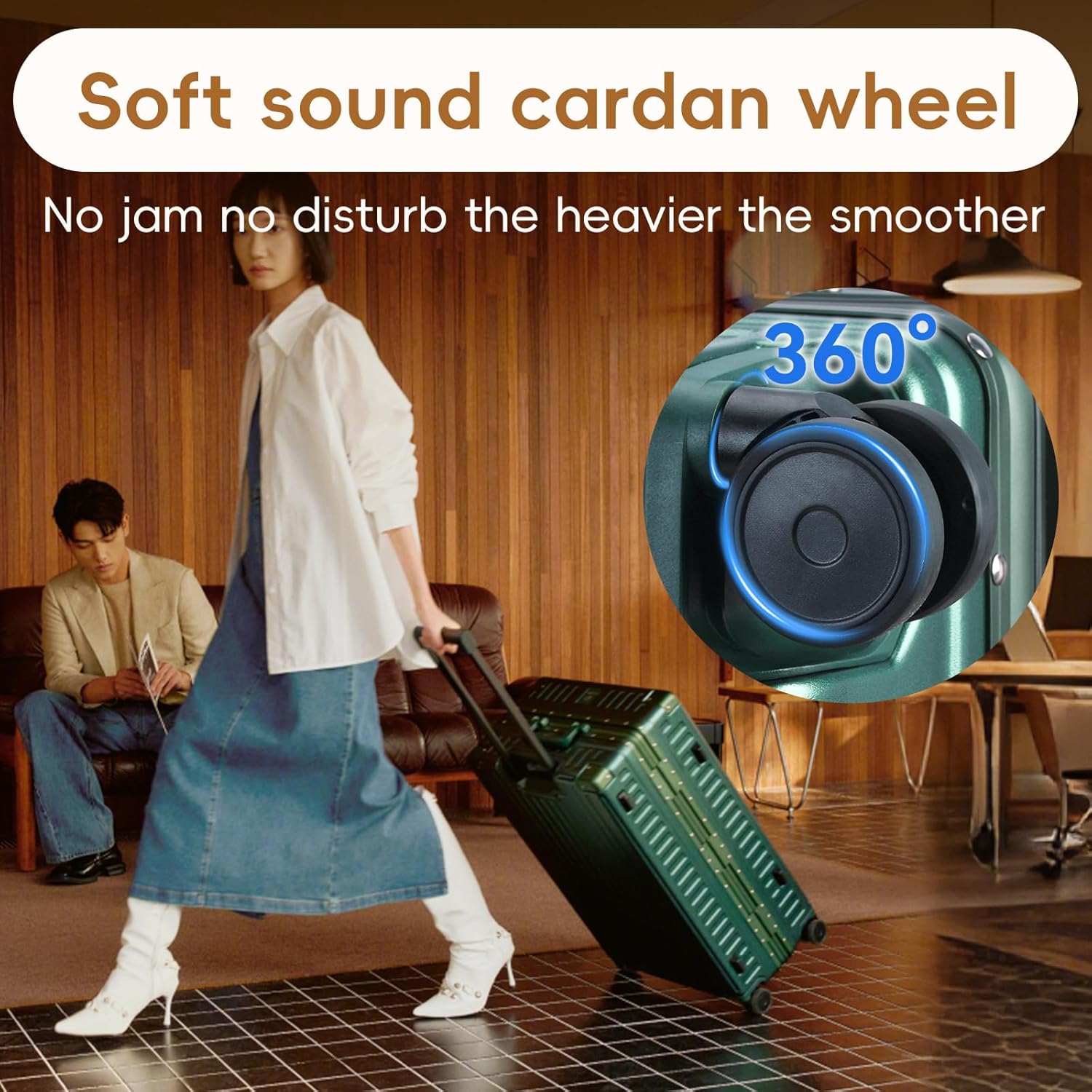 ROAMING Zipperless Luggage Airline Approved with Aluminum Frame, Lightweight PC Hardside Luggage with Spinner Wheels, Metal Travel Luggage with Double TSA Locks, Carry On 20 Inch, Dark Night Green - Image 2