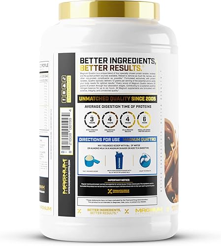 Miniatura 9 de Magnum Nutraceuticals Quattro - Tazas de mantequilla de maní, 4 libras, pueden apoyar el crecimiento muscular y la recuperación