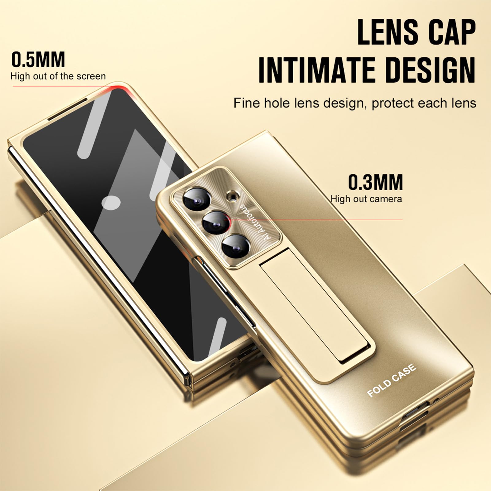 Dünne Hülle für Samsung Galaxy Z Fold 8 Ultra, Galvanik Gefrostet | All-inclusive Glas Bildschirm Objektiv Schutzhülle mit Faltbare Ständer Handyhülle,Silber,Fold 8 Ultra