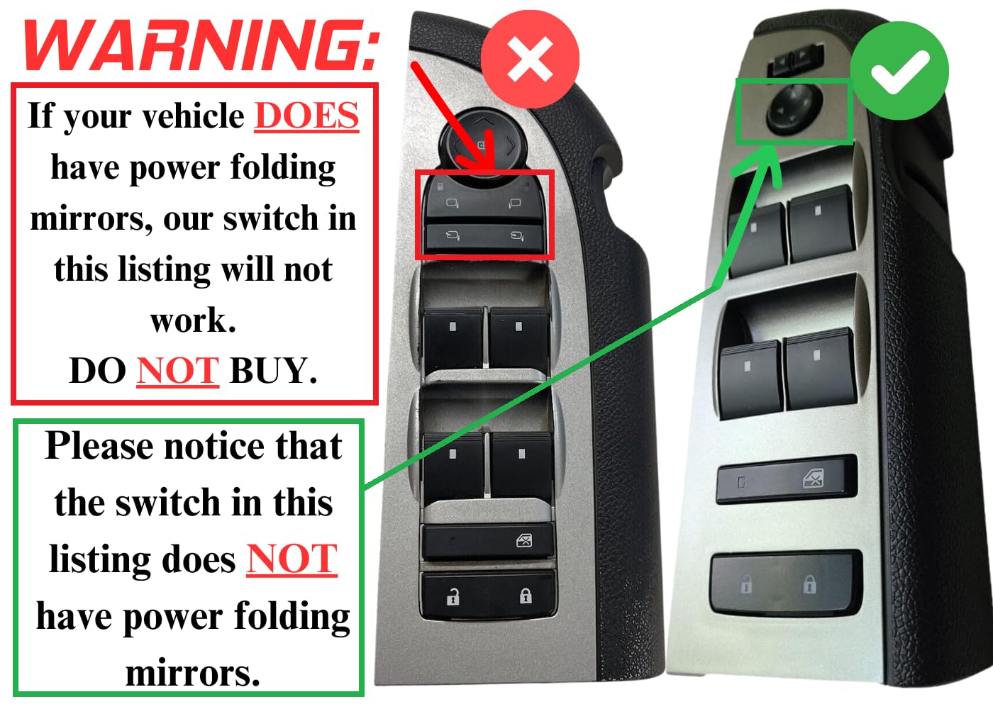 Window Master Switch Assembly For 2010-2013 Chevy Silverado & GMC Sierra – Black Bezel, Mirror & Lock Control