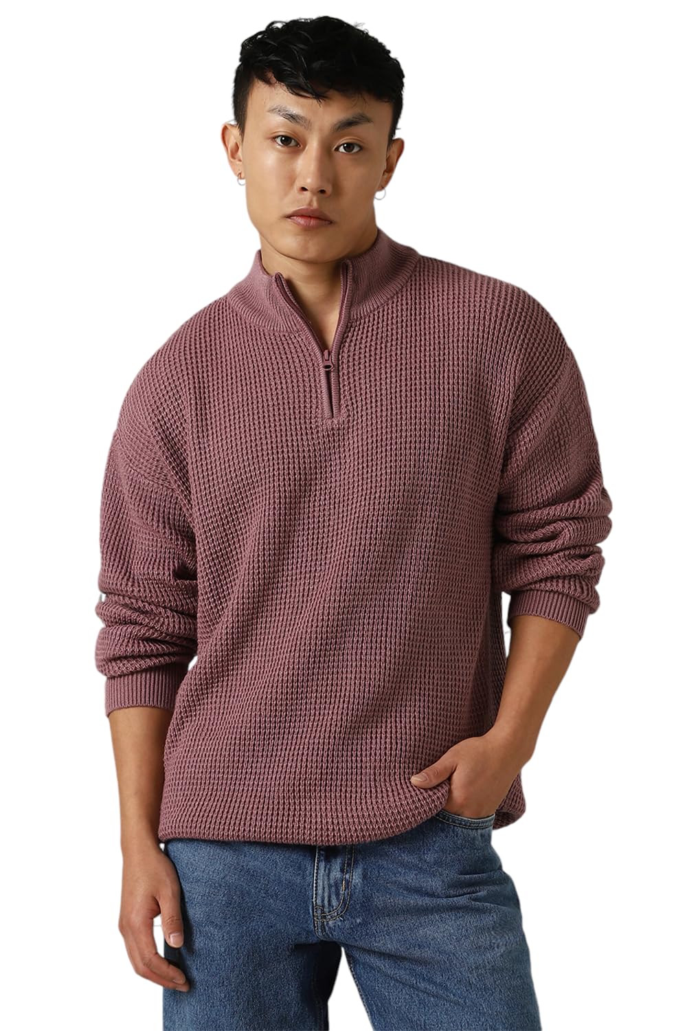 Men Acrylic Knitted Relaxed Fit Round Neck Full Sleeves Sweaters 3
