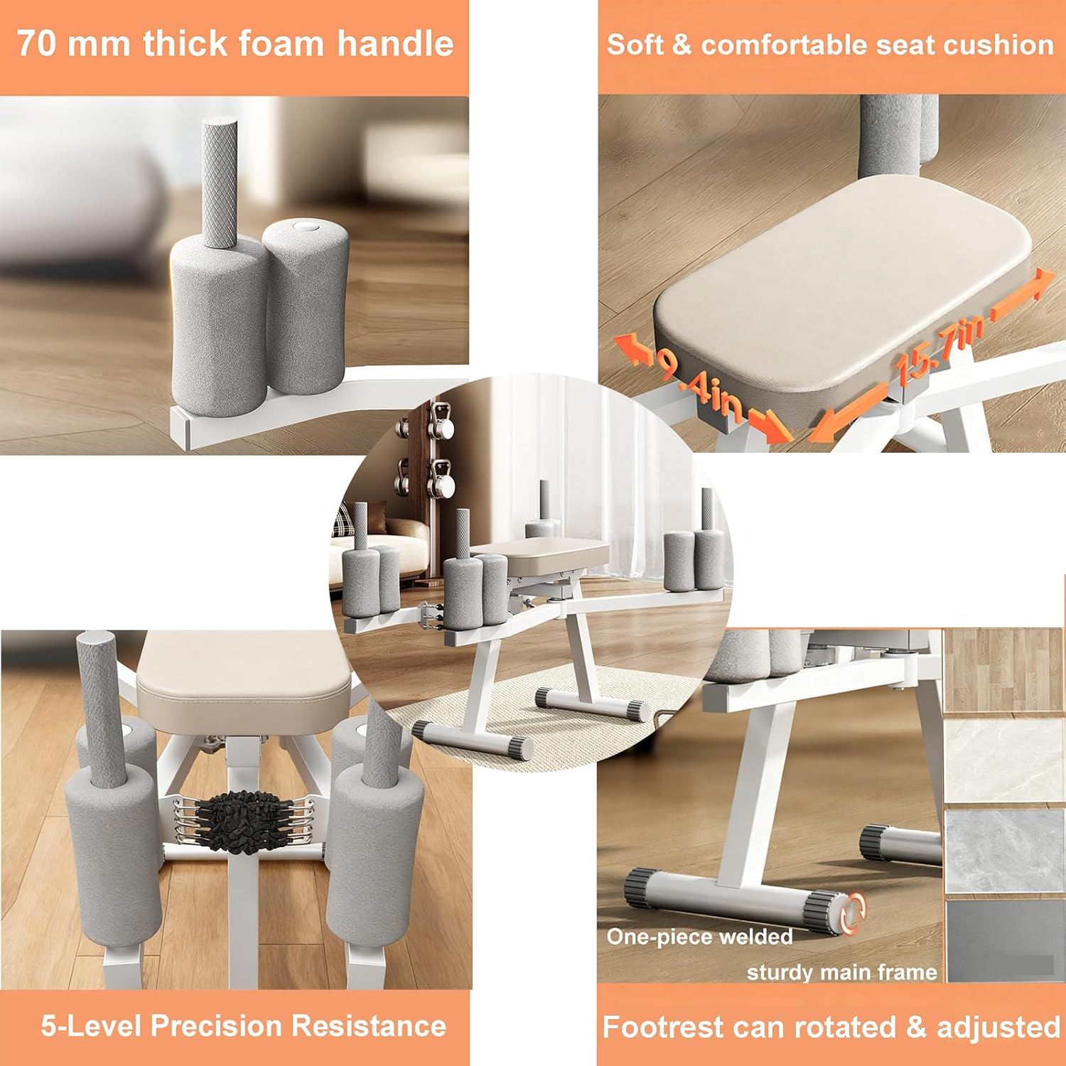Seated Hip Abductor Adductor Machine for Home Gym | Glute & Inner Thigh Workout, Leg abductor Equipment, Glute Exercise Machine for Women, booty sprout
