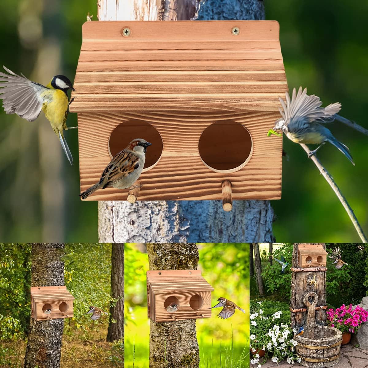 Bird House for Outside,Outdoor Bird Houses with Pole