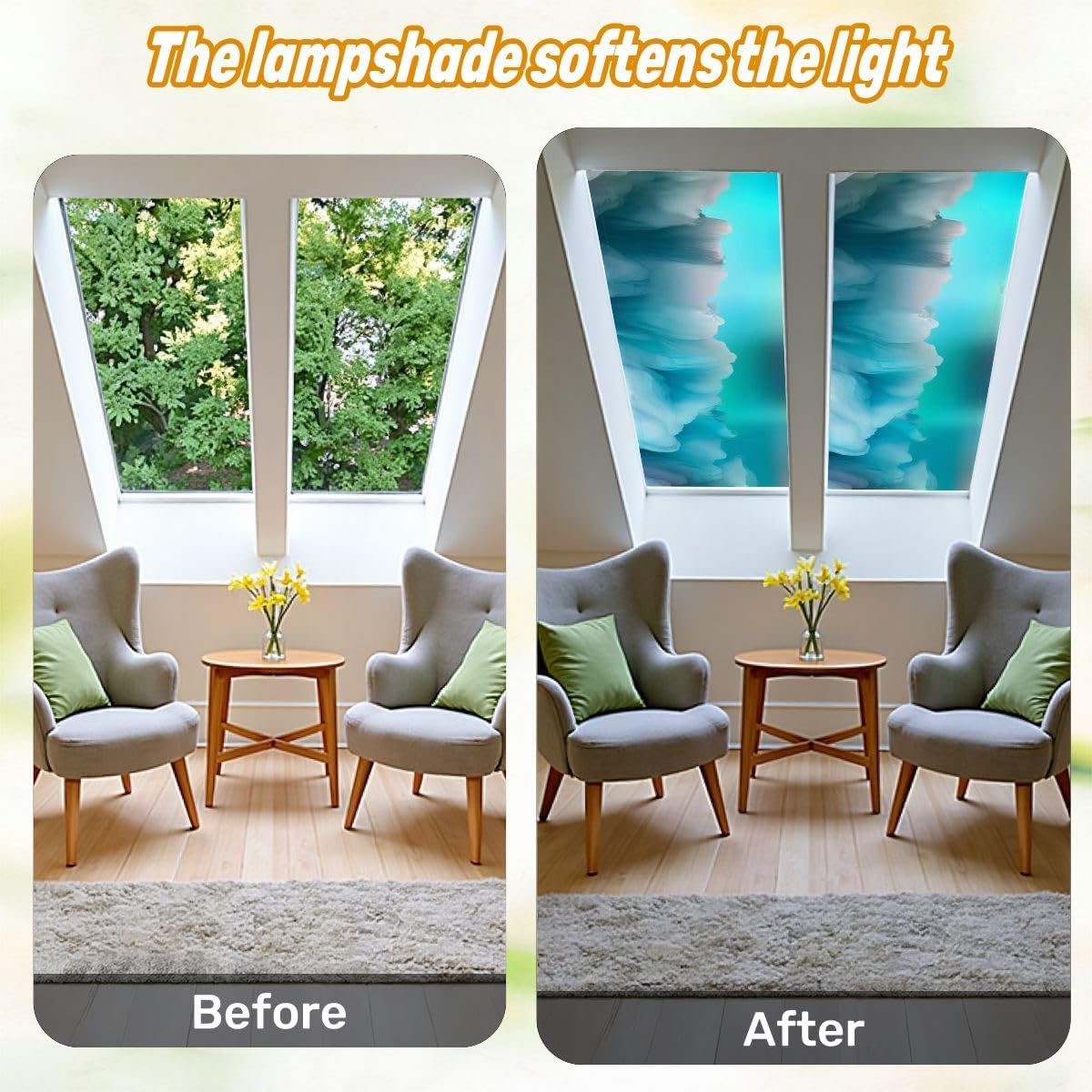 Fluorescent Light Covers for Ceiling Lights Magical world Abstract Landscape surreal lake reflections art Easy to Install Magnetic Light Filter for Classroom Office Hospitals School Home Decor