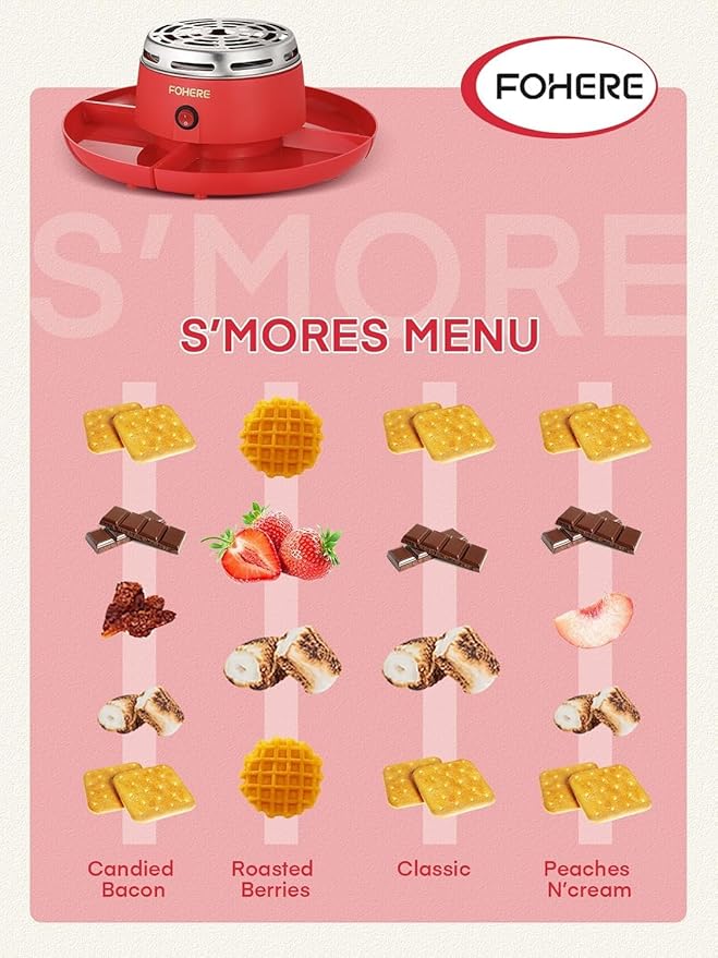 Máquina para S'mores FOHERE con 4 Bandejas y Tenedores miniatura 4