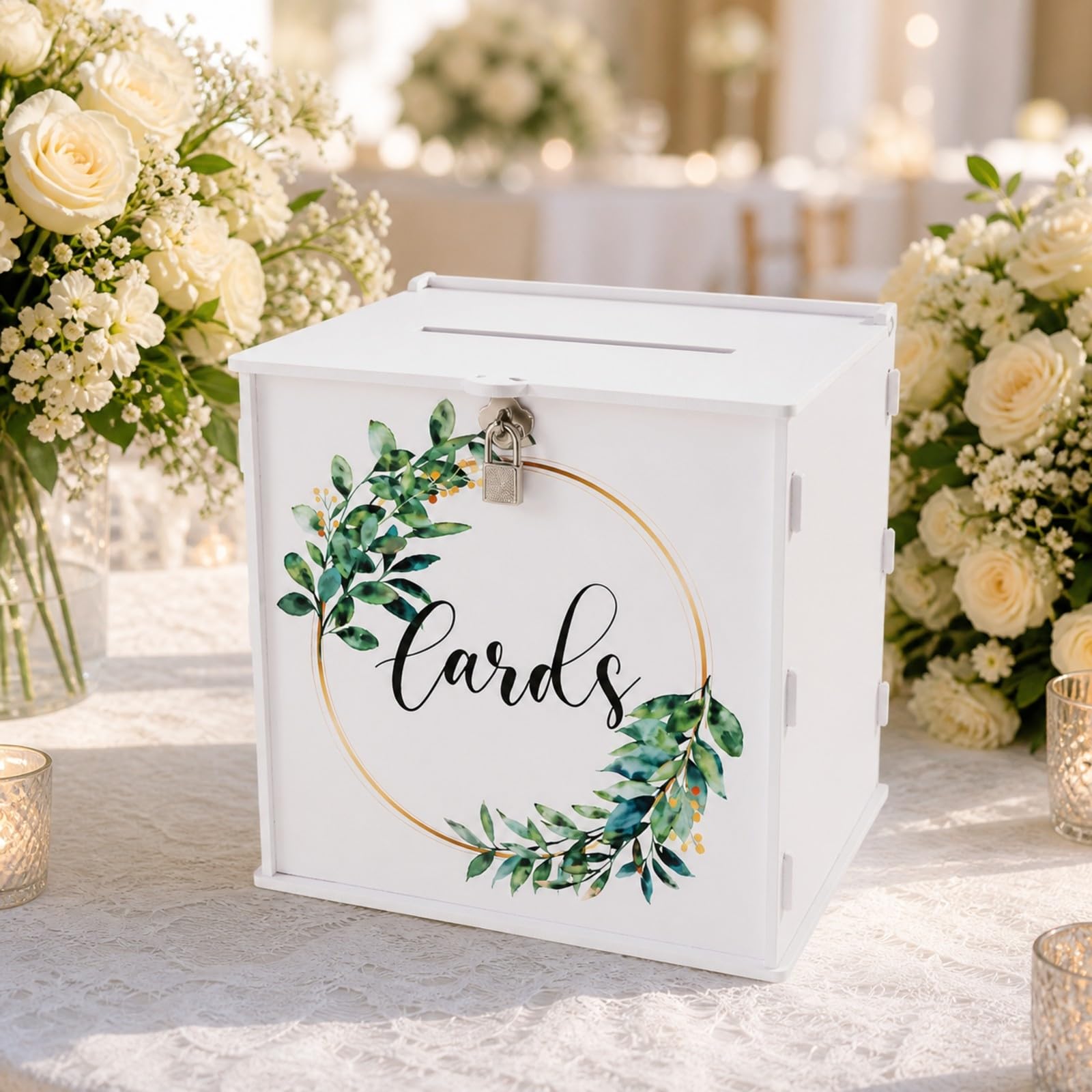 Boîte à Cartes En PVC Réutilible Boîte à Cartes Serrure Multifonction pr Rangement Domestique