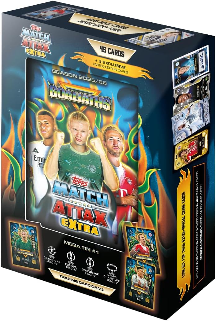 Topps UCC Match Attax Extra 2026 - Mega Tin - Goliaths - Contains 48 Cards Including 3 Goliaths LE Cards