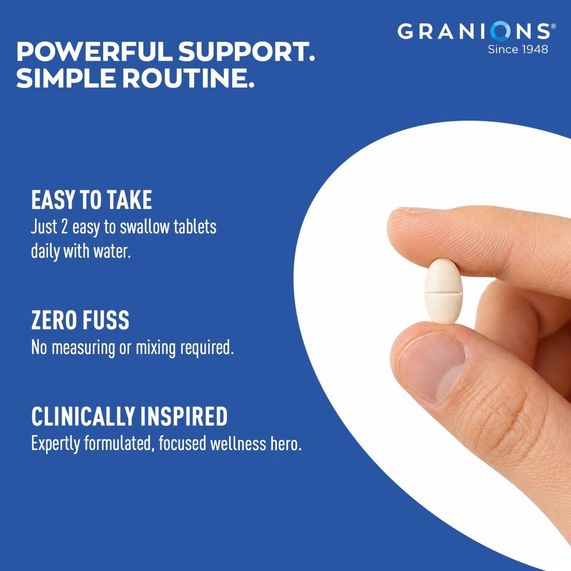 Granions 27 Mens Multivitamins Minerals Extracts - Vitamin D3, C, B12, Zinc, Magnesium, CoQ10, Quercetin, Maca Plus Multivitamin - Daily Mens Vitamins Supplement Multi for Men - 90 Tablets — Amazon image 4
