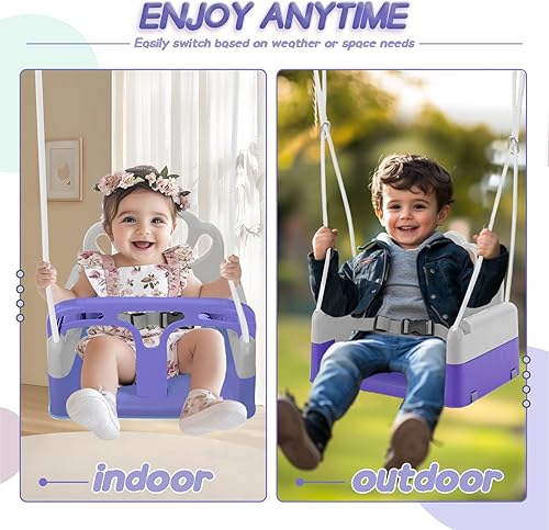 Miniatura 7 de Juego de columpios plegables para niños pequeños y jersey para bebé, columpio para bebé para interiores y exteriores, juego de columpio seguro y