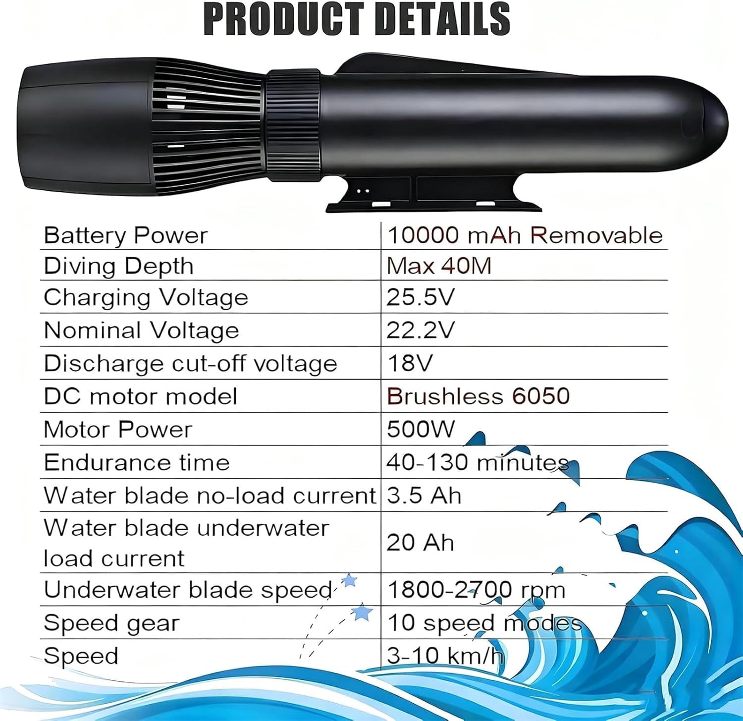 Bateau gonflable motorisé pliable 2 en 1, propulseur de plongée submersible à vitesse réglable, équipement auxiliaire aquatique polyvalent pour le surf et l'exploration sous-marine