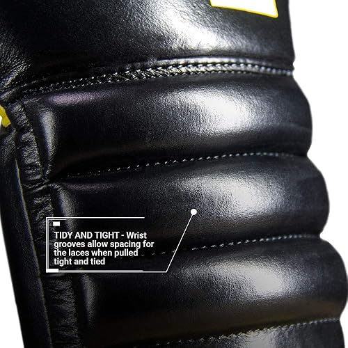 Miniatura 6 de Revgear S4 Sentinel Lace Pro - Guantes de boxeo de gel de cuero  Muñecas estriadas para protección  Acolchado de gel multicapa