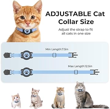 Cat GPS Tracking Collar (iOS & Android), Bluetooth GPS Dog Tracker Blue 1P