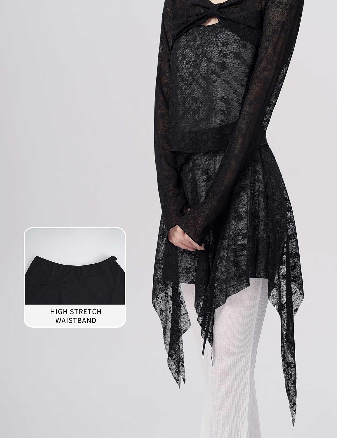 Semi-Sheer Lace Ballet Dance Skirts for Teens, Youth, Women, Ladies