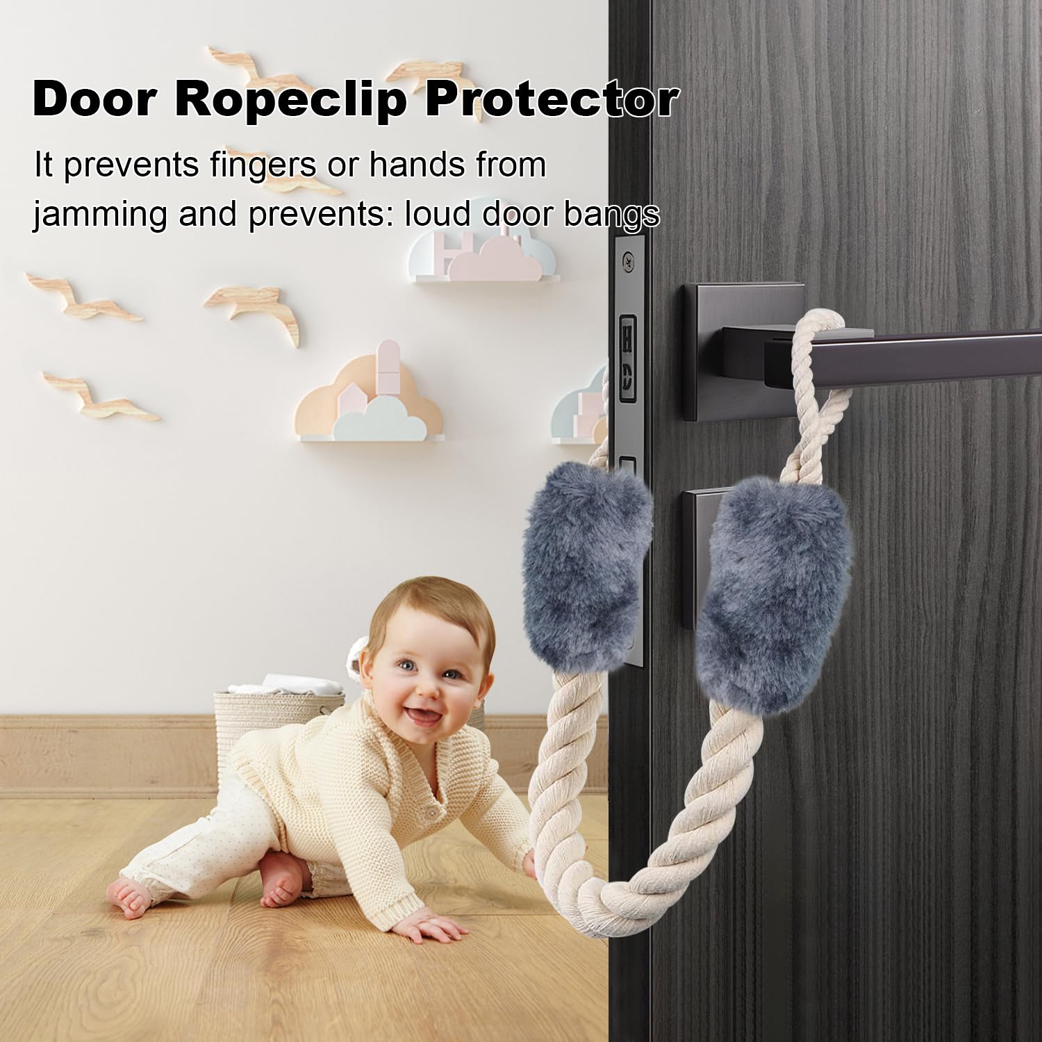 5 Stück Türstopper Klinke 60cm - Baumwolle Türkordel Für Kindersicherheit