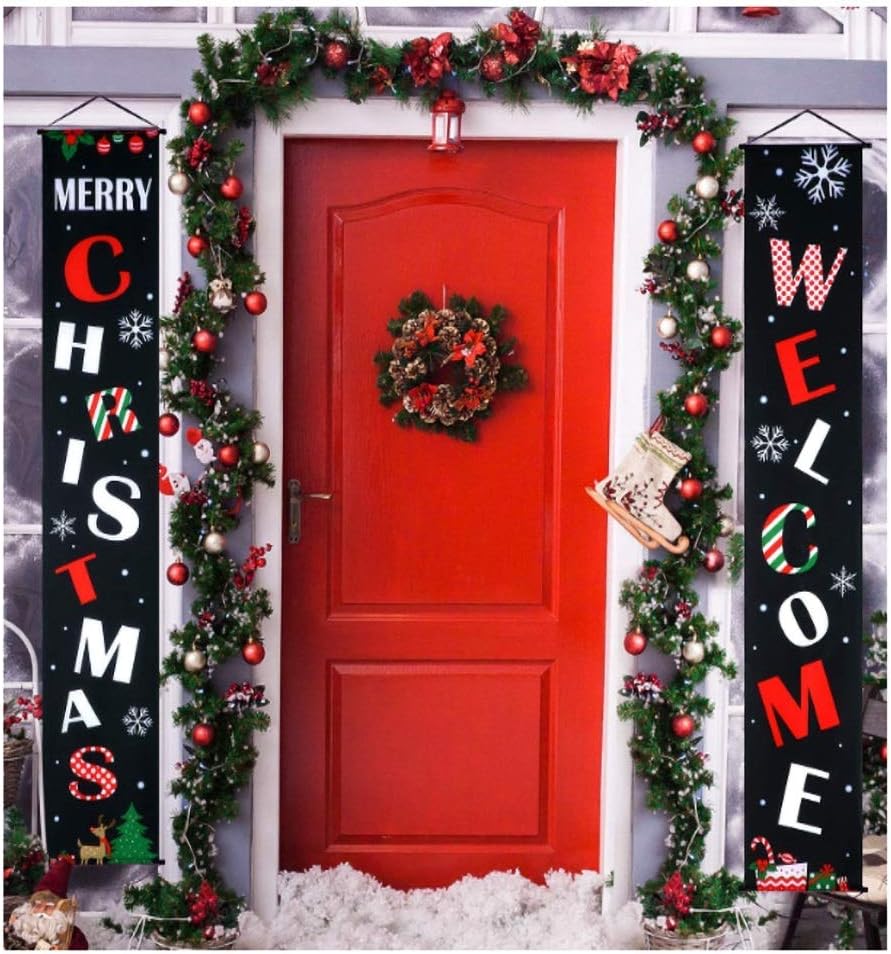 Teansan Christmas couplet Halloween Kazariri entrance hanging indoor outdoor 180 * 30cm # 16 (Color : 1, Size : 180-30cm)