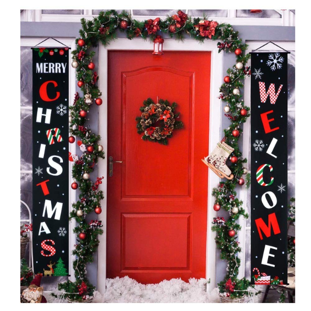 Teansan Christmas couplet Halloween Kazariri entrance hanging indoor outdoor 180 * 30cm # 16 (Color : 1, Size : 180-30cm)