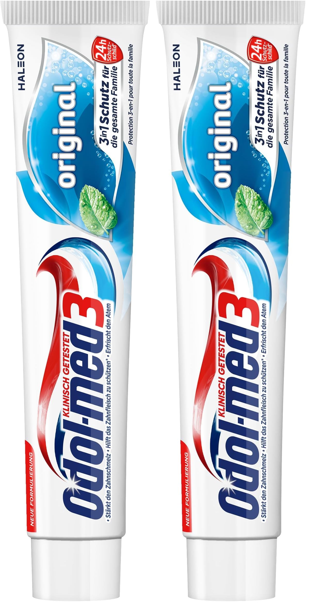 Odol-med3 Zahnpasta, Original, mit 3in1 Schutz für starke Zähne, gesundes Zahnfleisch** und frischen Atem, 75 ml zahncreme (Packung mit 2)