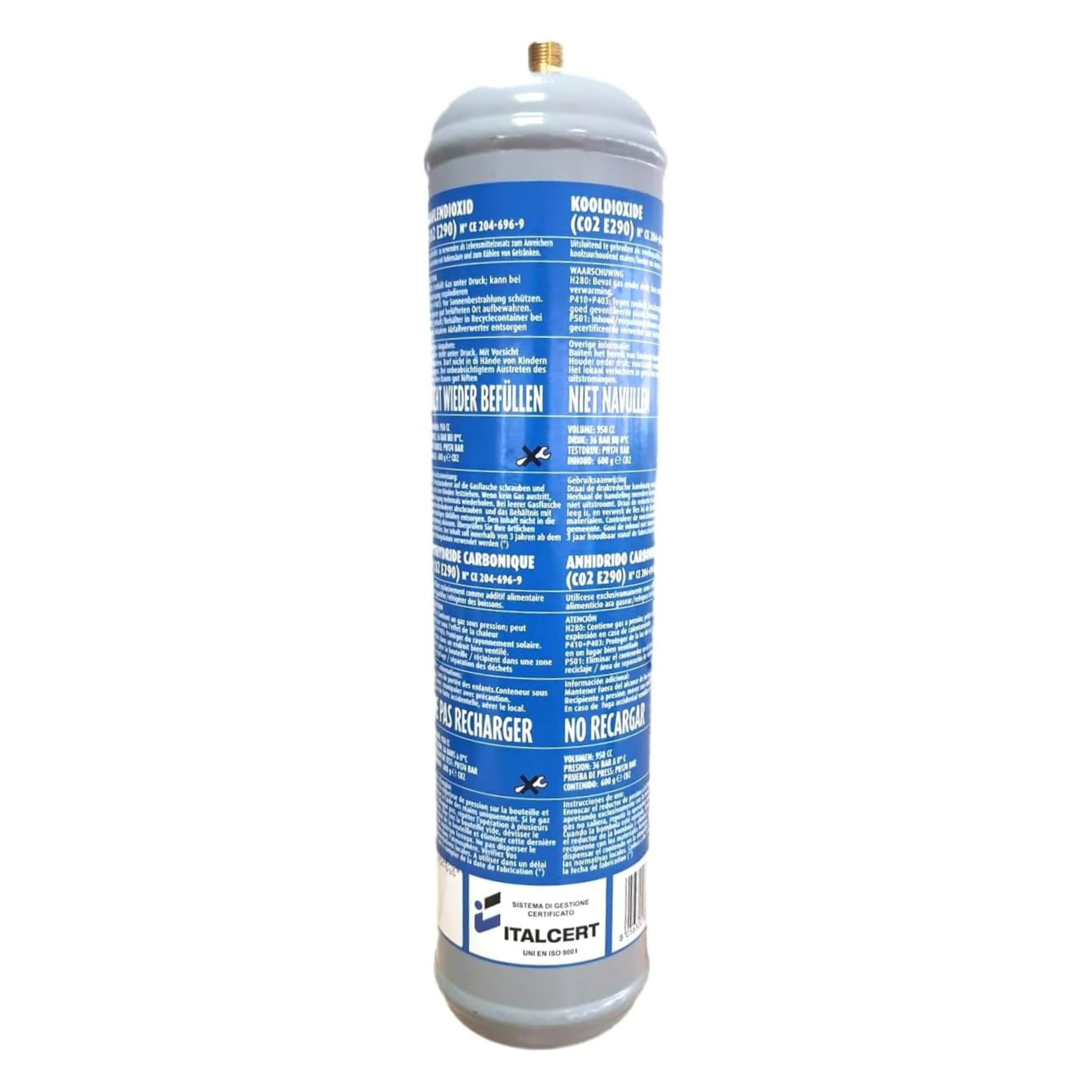 Nr 2 Bombole co2 per gasatore, 600 gr attacco M11x1, purezza minima > 99% made italy,gas acqua frizzante, co2 acqua frizzante, cilindro co2 per gasatore, bombole gasatore acqua frizzante,