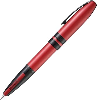 Sheaffer Icono metálico rojo con brillo negro PVD Appts. pluma estilográfica - punta fina