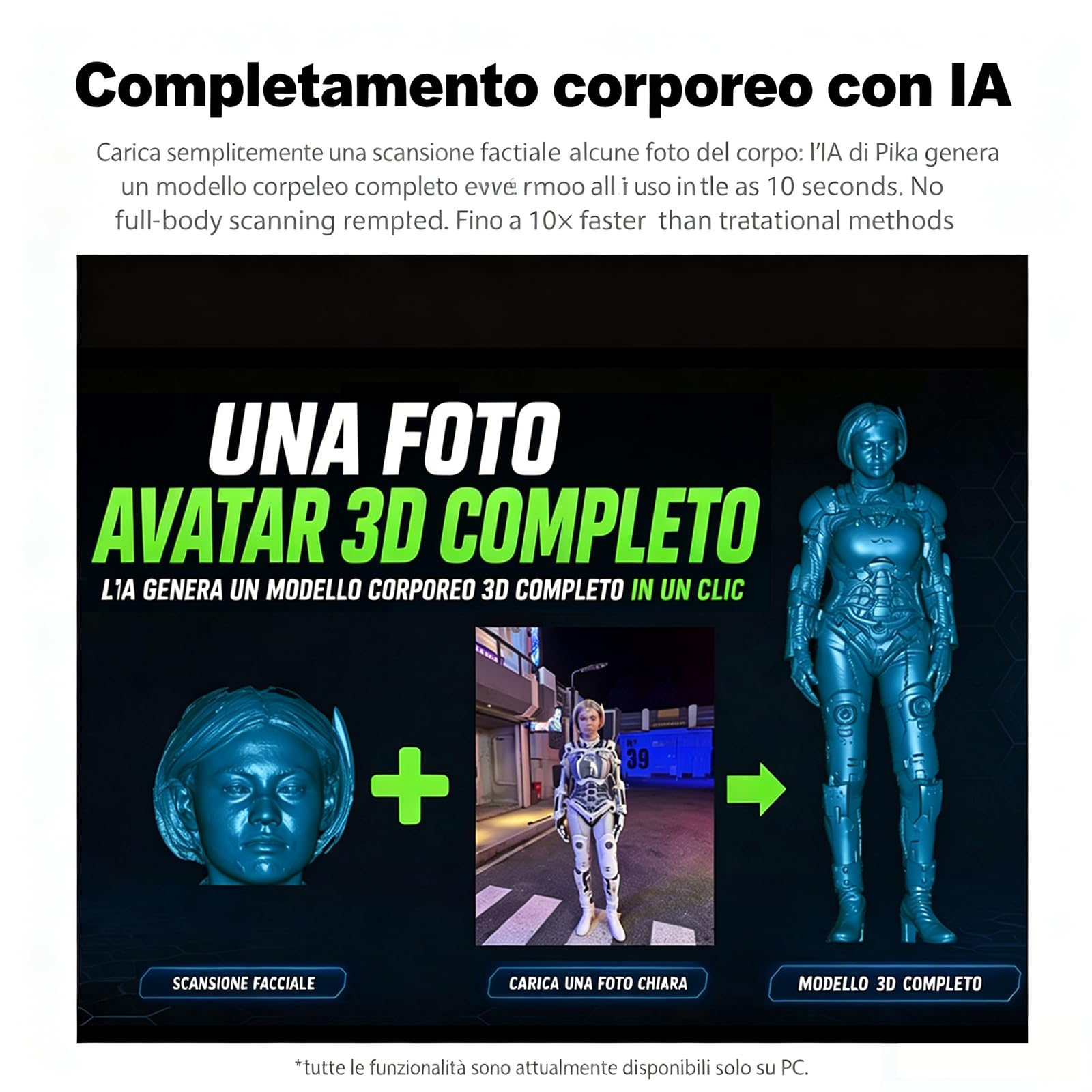 Creality Pika Scanner 3D tascabile con precisione da 0,03 mm, laser blu a 7 linee e luce strutturale IR, 110 fps, wireless, compatibile con smartphone e PC, per stampa 3D e inversa