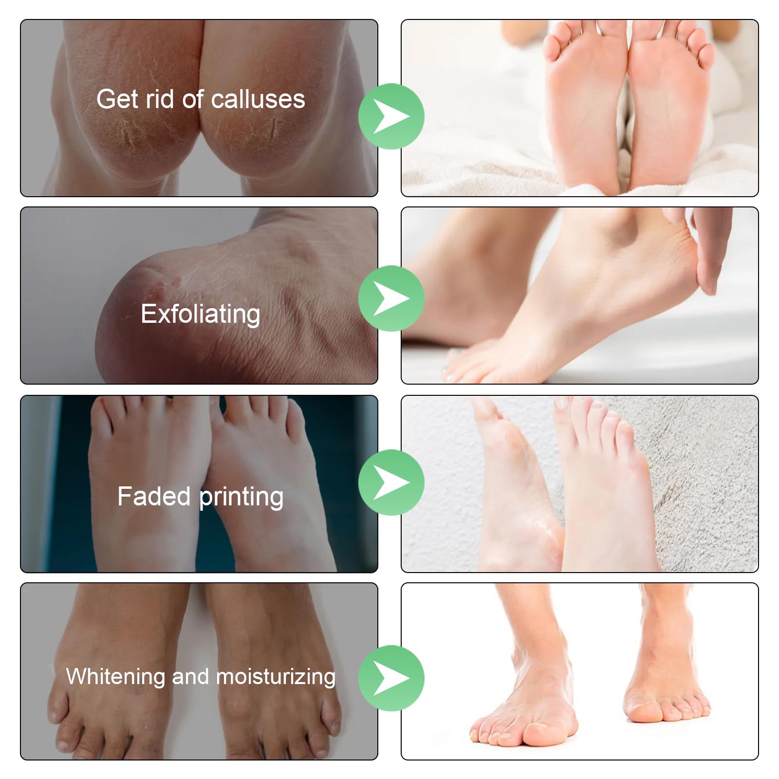 2 Paia Maschera Piedi Esfoliante, Maschera Piedi Idratante, Maschera Esfoliante Piedi, Rimozione di Calli e Pelle Morta Piedi, Scrub Piedi per Piedi Lisci e Morbidi (Aloe Vera)