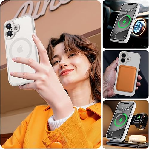 Vista 975 de MOCCA - Funda magnética resistente para iPhone 11 de 6.1 pulgadas, compatible con MagSafe, protector de pantalla de vidrio + protector de lente