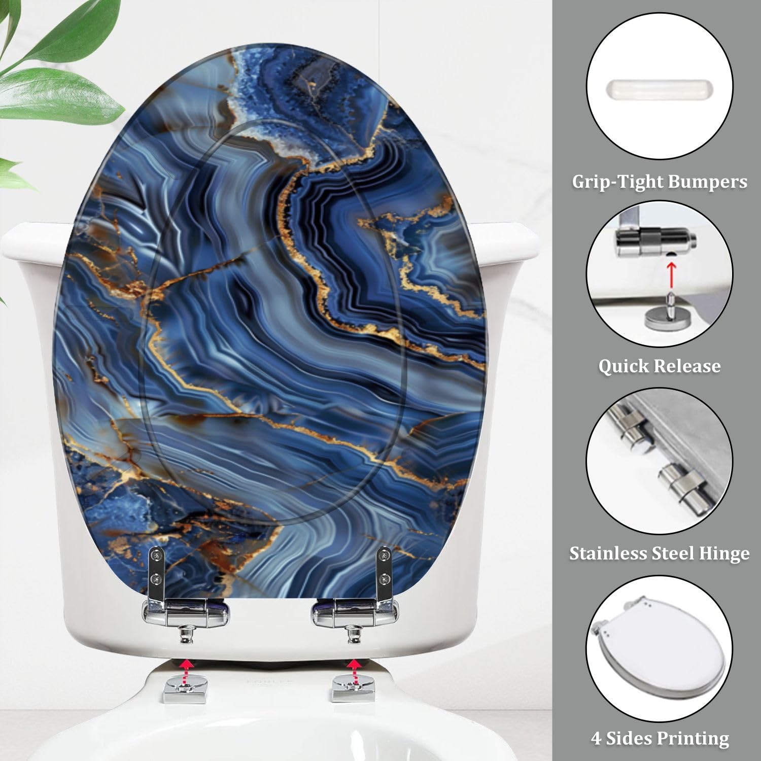 Asiento de inodoro alargado para baño