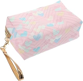 فوميز. شنطة مكياج بسحاب، شنطة مستحضرات التجميل من السيليكون، حامل فرش المكياج، شنطة محمولة للعملات المعدنية والاقلام الرصاص لمستلزمات الزينة والسفر والمدرسة، زهري، 17 × 10 سم، رياضية، بولي يوريثين