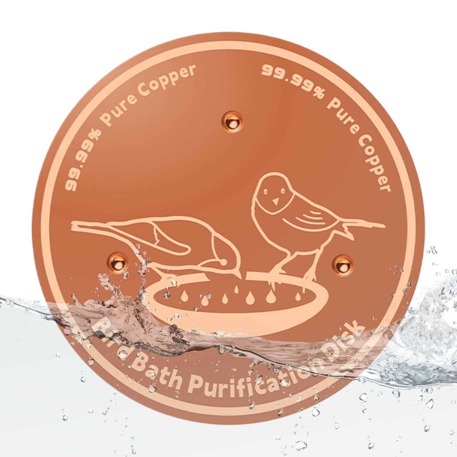 Generico Disco in Rame per Vasca da Bagno per, con Supporto Sicuro, 10x9 Cm, Purificatore d'Acqua, Disco da Bagno per, Inibitore di Alghe, per Patio Cortile Terrazza Prato