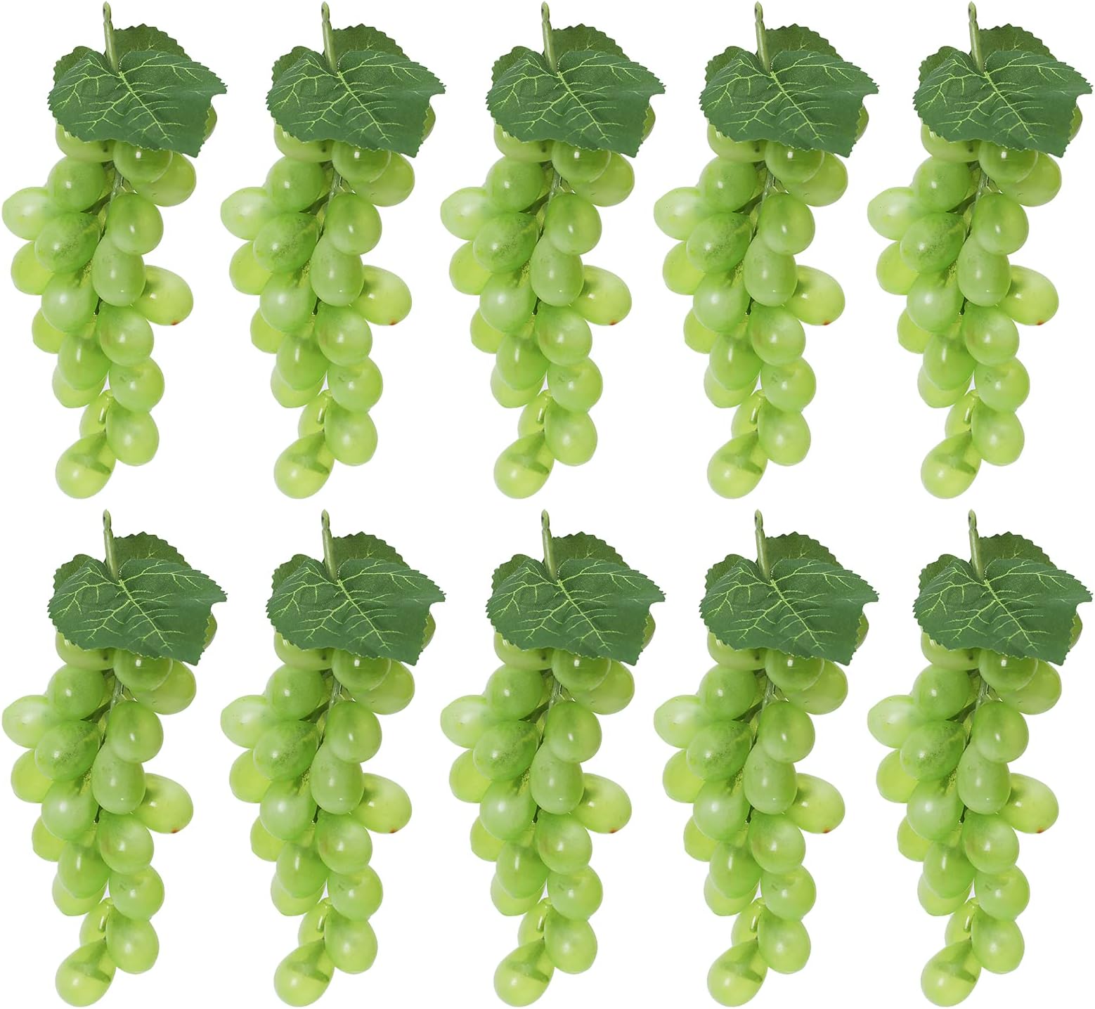Green 10 Bunches Fake Grapes Artificial Fruits
