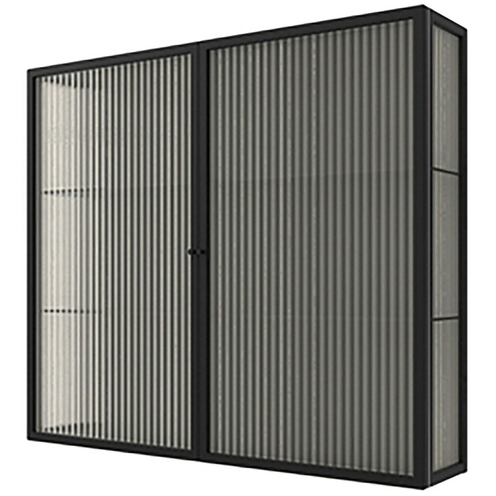 Armoire murale métal salle de bain - Meuble de rangement suspendu gain de place avec porte en verre