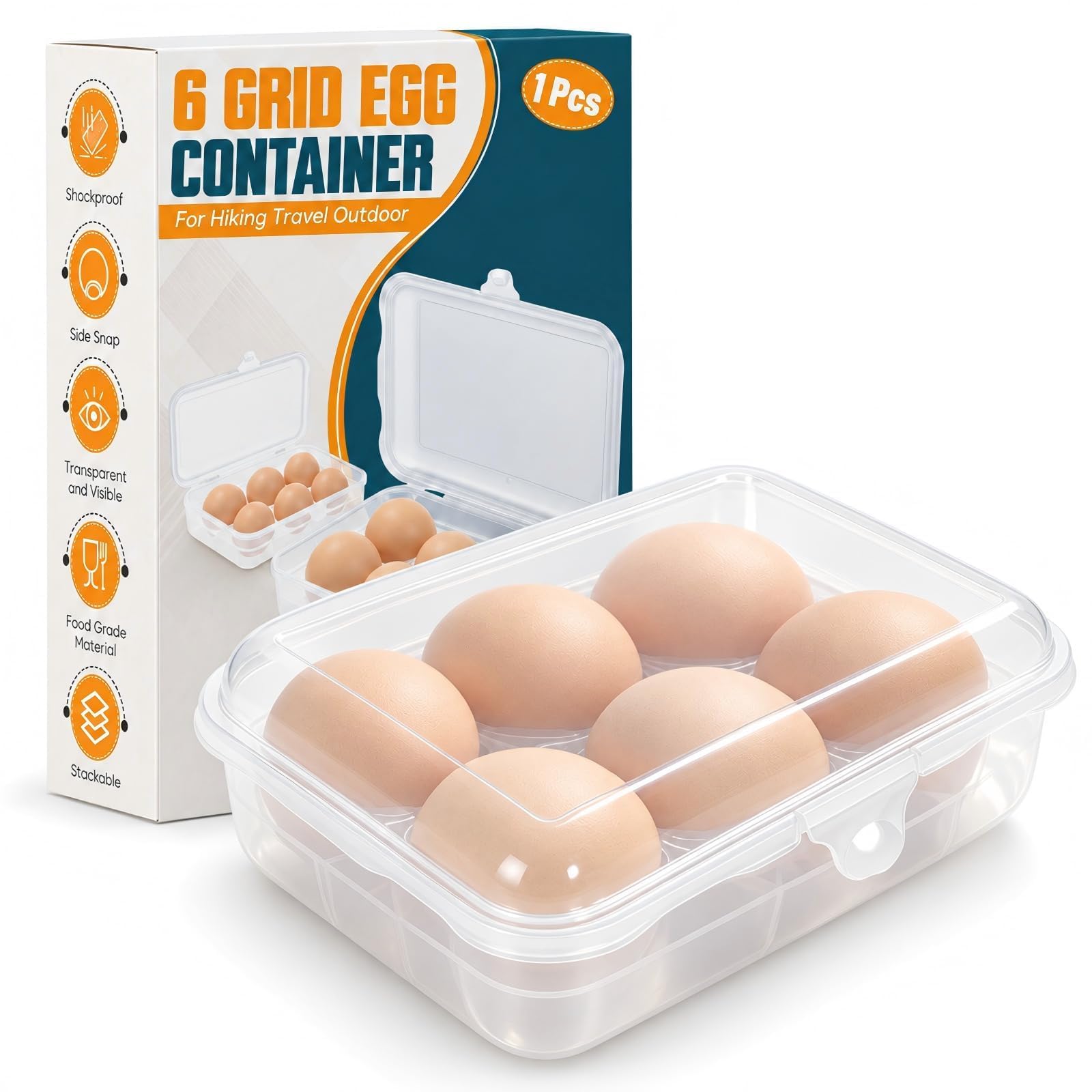 Amazon.com: ZPU Egg Holder Camping, 1Pcs 6 Grid Egg Container