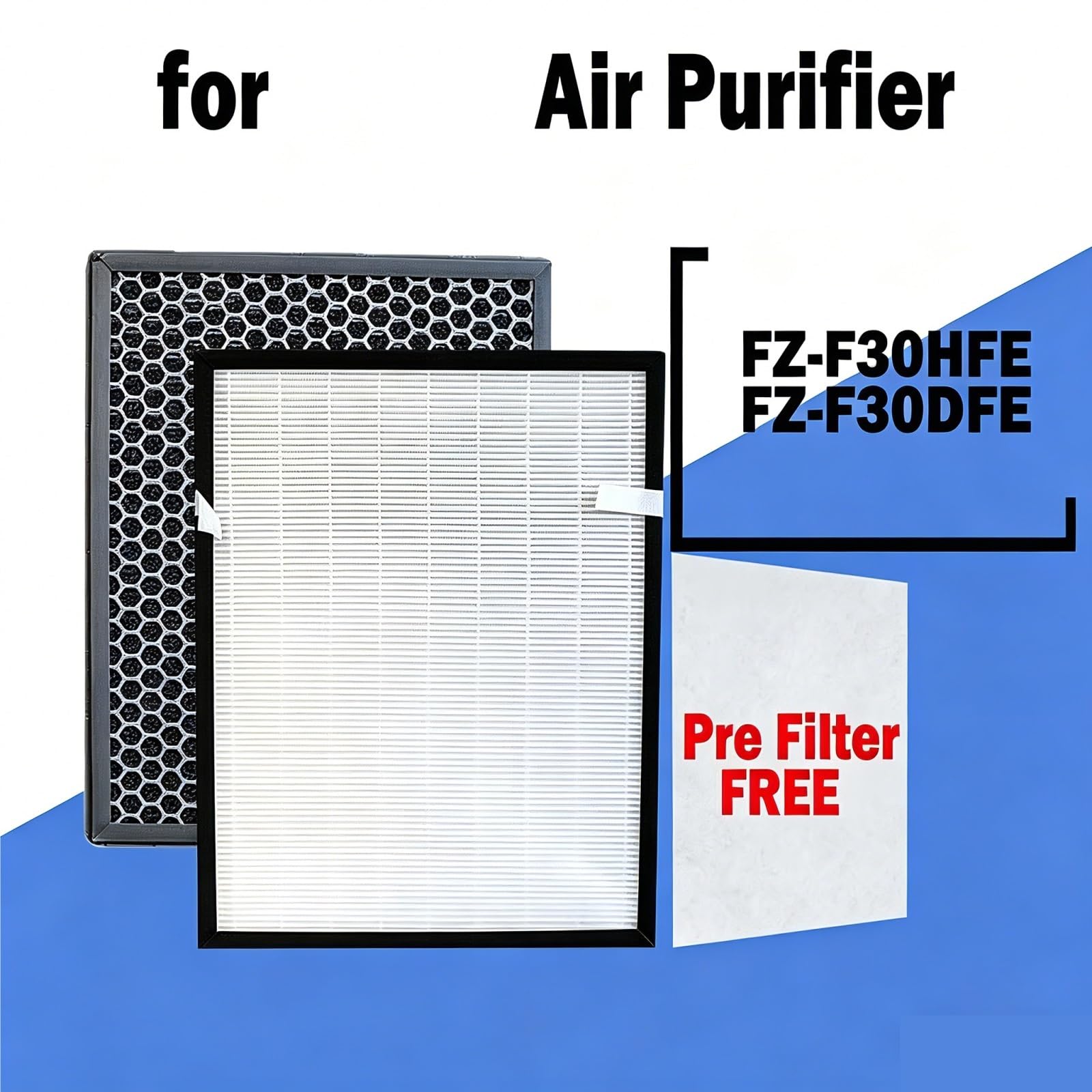 FZ-F30HFE FZ-F30DFE Zamienny oczyszczacz powietrza Filtr Hepa Filtr z węglem aktywnym. Kompatybilny z Sharpem. FZ-F30HFE FP-F30 FP-F30TA FP-J30TA FP-GM30B-B KC-F30TA FU-A28E-W FZ-Y28FE(Set a)