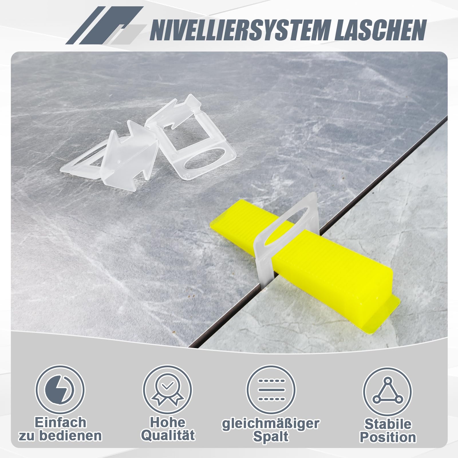 Storystore 1000 pezzi linguette standard larghezza fuga 1,5 mm, sistema di livellamento piastrelle aiuto livellamento linguette di trazione larghezza fuga ausilio per la posa per piastrelle altezza 3