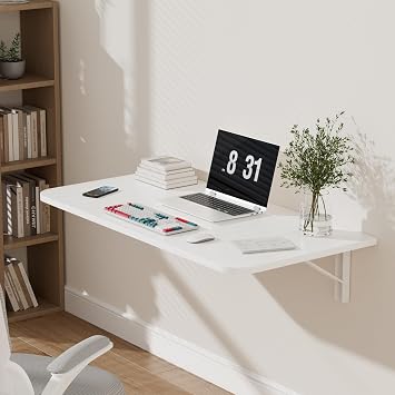 Space-Efficient Wall-Mounted Fold-Out Table, Laundry Folding Table, Small Space Foldable Study Table, Balcony Overhanging Wall Side Table, Folding Wall Desk for Kitchen, Laundry Room, Home B