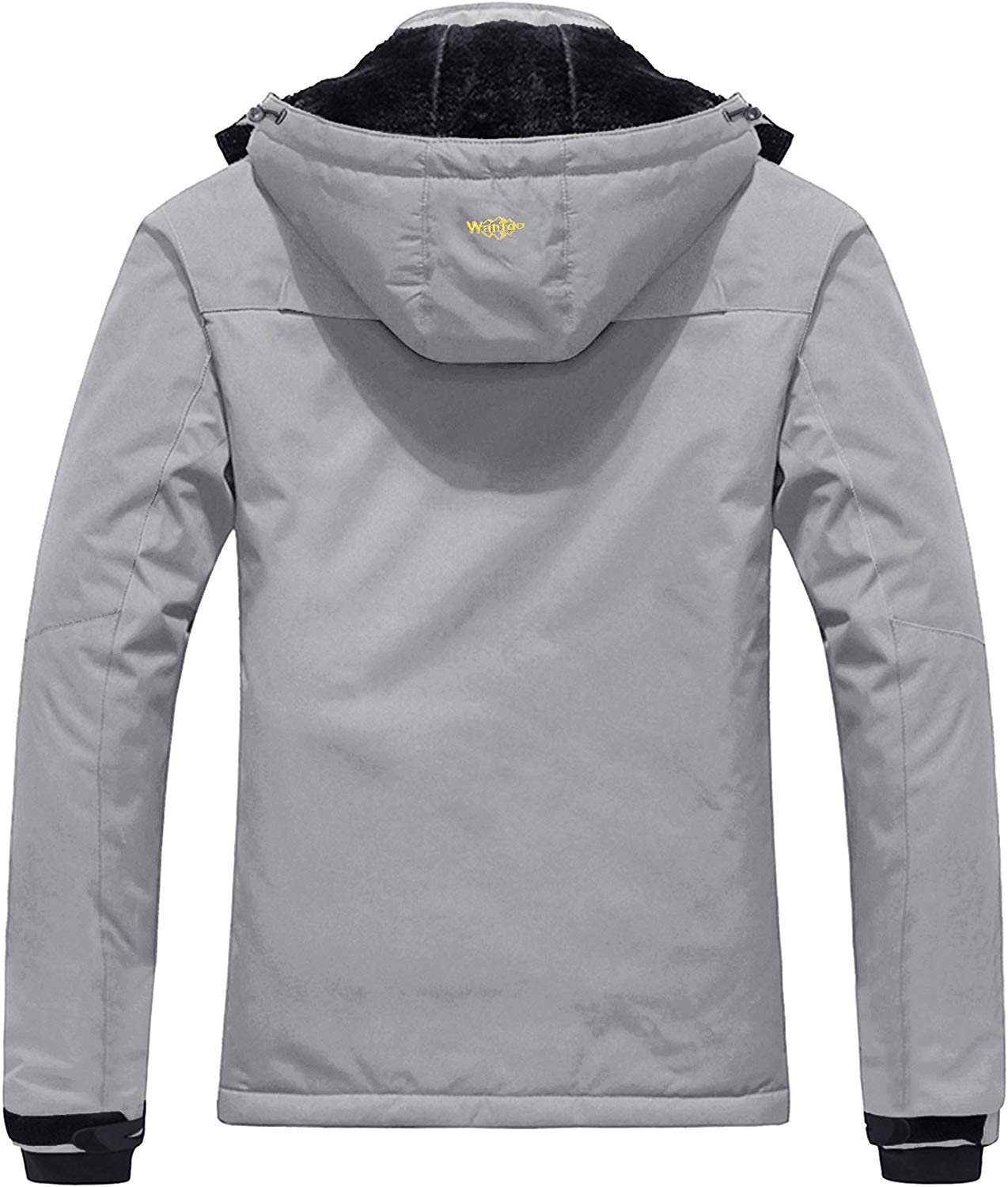 Wantdo Giacca da Sci Montagna Calda Invernale Parka da Neve Imbottita Cappotto da Snowboard in Pile Giubbotto con Cappuccio Impermeabile Uomo